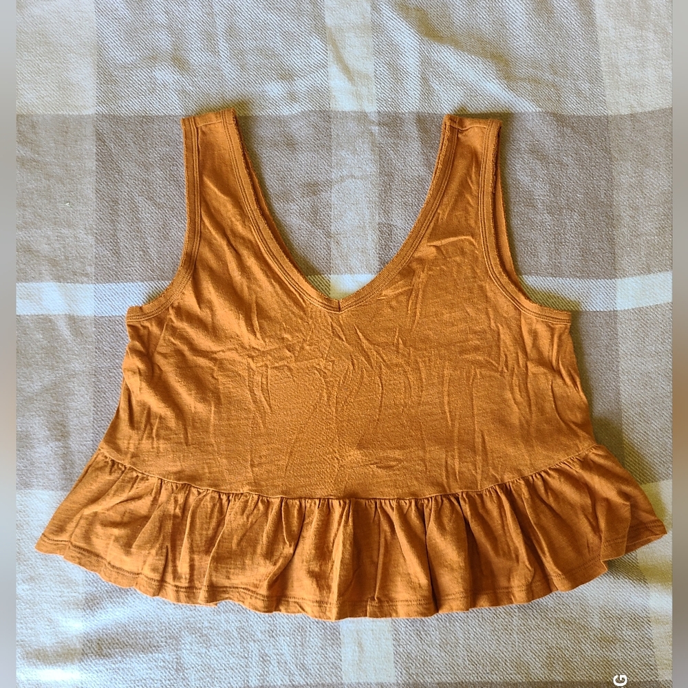 Women's Orange Ruffled Top
